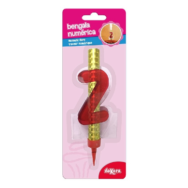 Dortov� font�nka s ��slic� 2 �erven� 12 cm