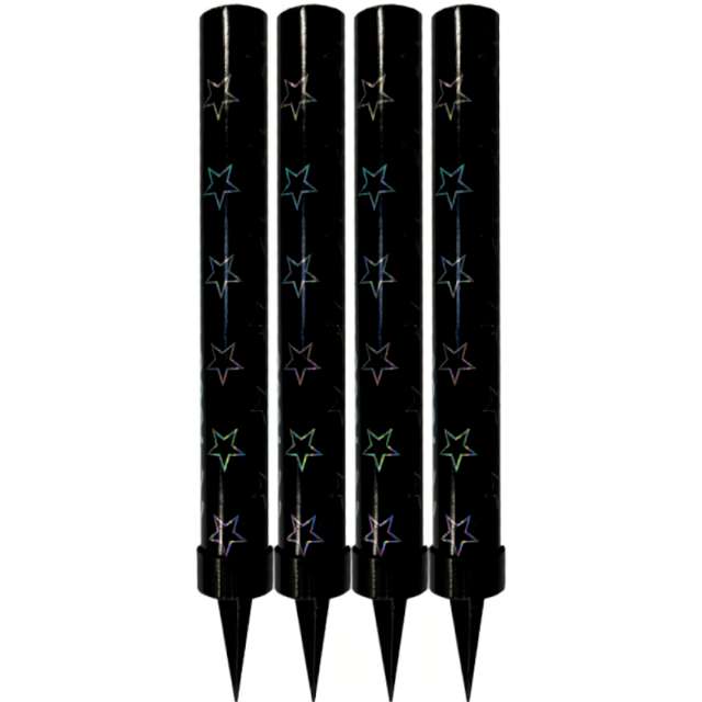 Font�nky dortov� �ern� s hv�zdi�kami 12 cm 4 ks