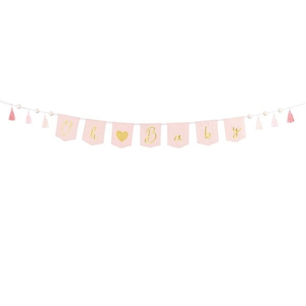 Girlanda pap�rov� Oh Baby s t��sn�mi sv�tle r��ov� 2,5 m