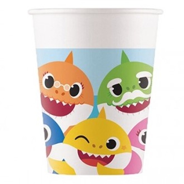Kel�mky pap�rov� Baby Shark 8 ks 200 ml
