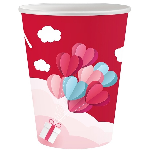 Kel�mky pap�rov� Love is in the air �erven� 250ml 6ks