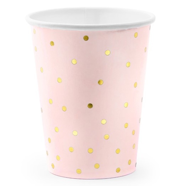 Kel�mky r��ov� se zlat�mi punt�ky 260ml 6 ks