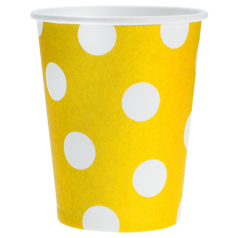 Kel�mky �lut� s b�l�mi punt�ky 270 ml 6 ks