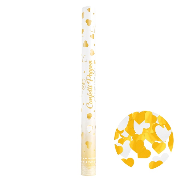 Konfety vyst�elovac� b�l� a zlat� srd��ka 60 cm
