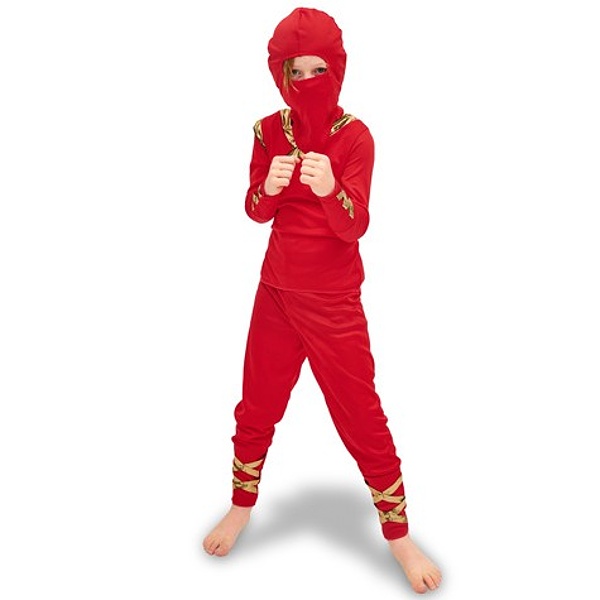 Kost�m d�tsk� Ninja �erven� vel. 96 - 116 cm