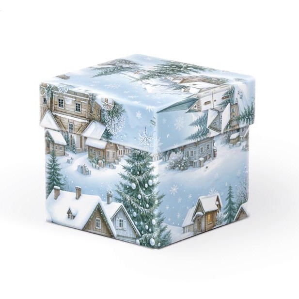 Krabice d�rkov� zasn�en� krajina 8x8x8cm