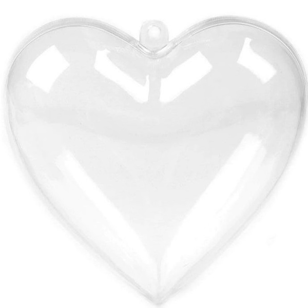 Krabi�ka plastov� srdce dvoud�ln� transparentn� 8 x 8 cm