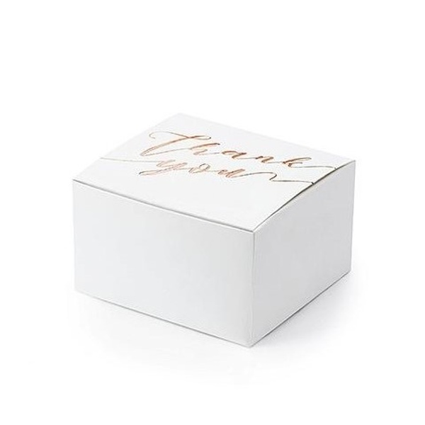 Krabi�ky Thank you b�l�/Rose Gold 6 x 3,5 x 5,5 cm 10 ks
