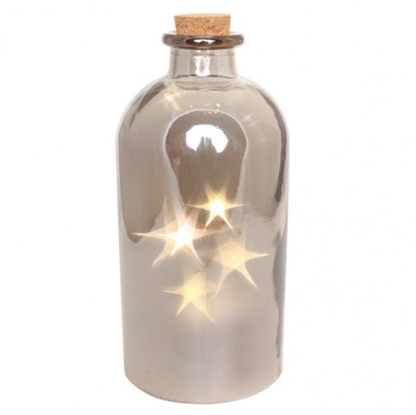 L�HEV sklen�n� s LED hv�zdami perle�ov� 11x24cm