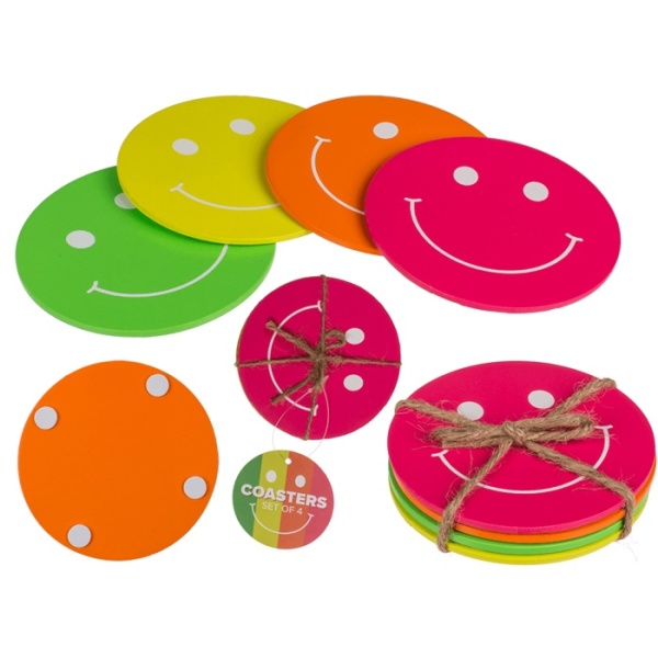 MDF podt�cky Smile neon 9 cm 4 ks