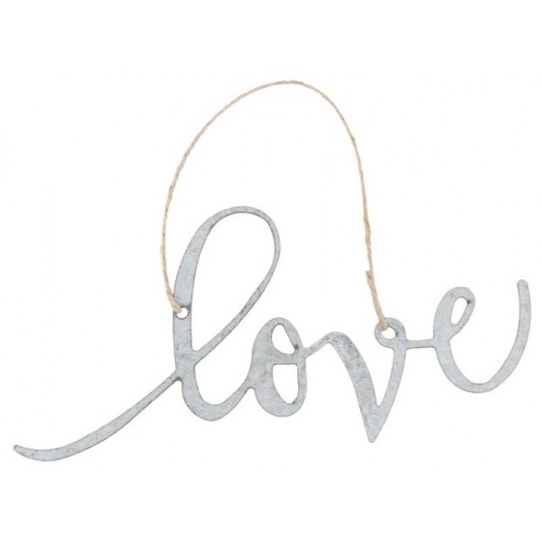 N�PIS kovov� k zav�en� Love 30 x 15 cm