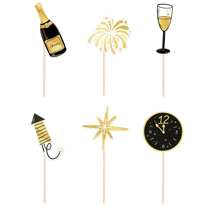 Napichov�tka HNY �erno-zlat� 6ks