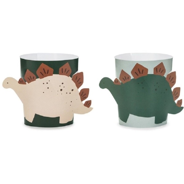 N�vleky na skleni�ky pap�rov� Dinosau�i mix 6 ks