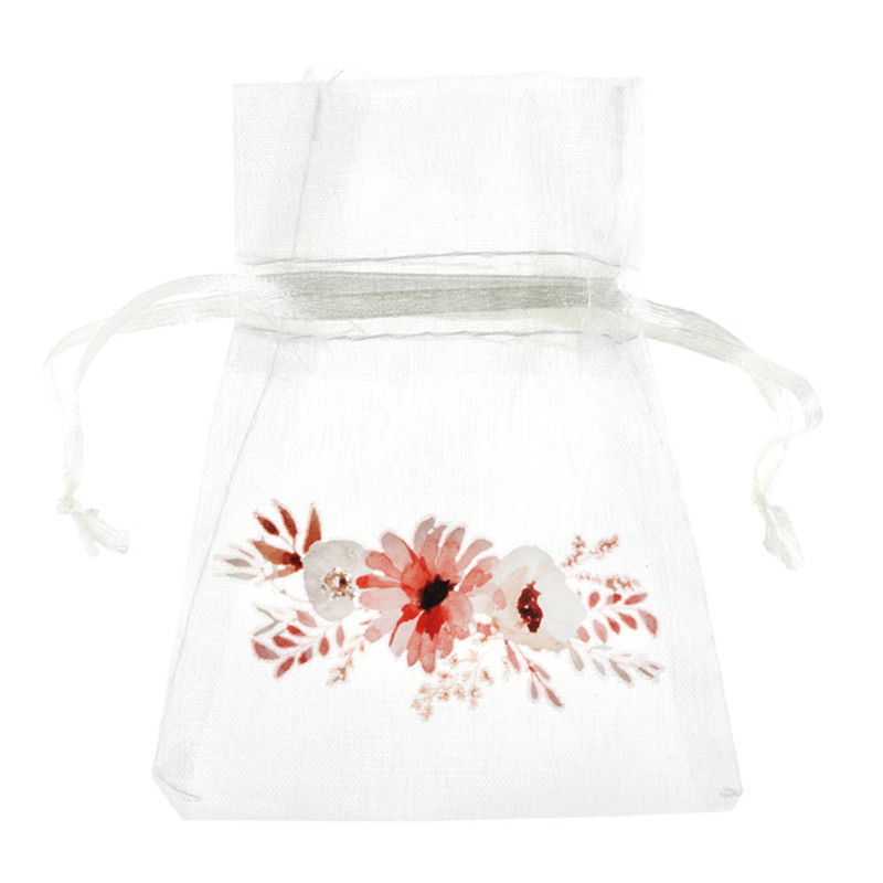 Organzov� pytl��ky Floral Love 7, 5 x 10 cm 4 ks