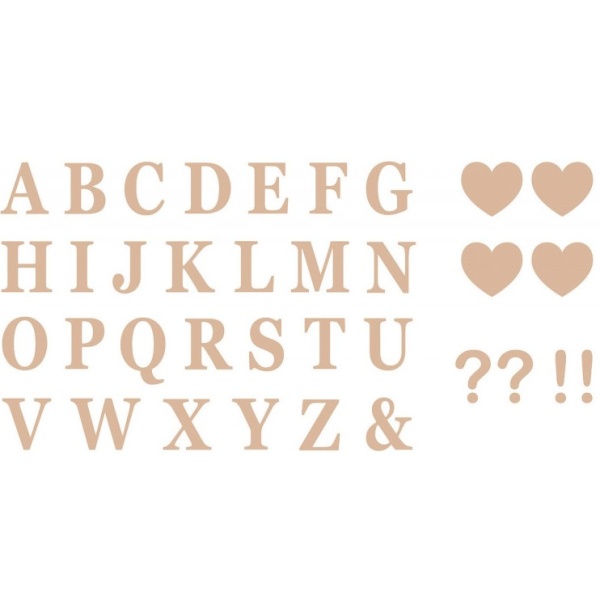 P�SMENA nalepovac� a srdce Rose Gold 7,5 cm 56 ks