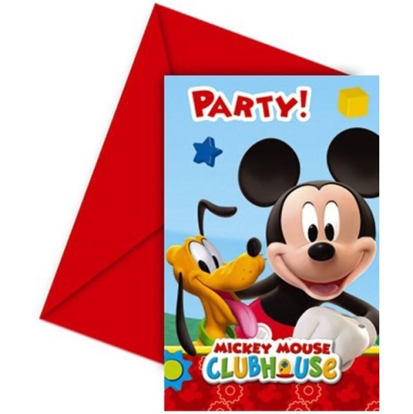 POZV�NKA Mickey Club + ob�lka, vel. 14,5 x 9 cm, 6ks