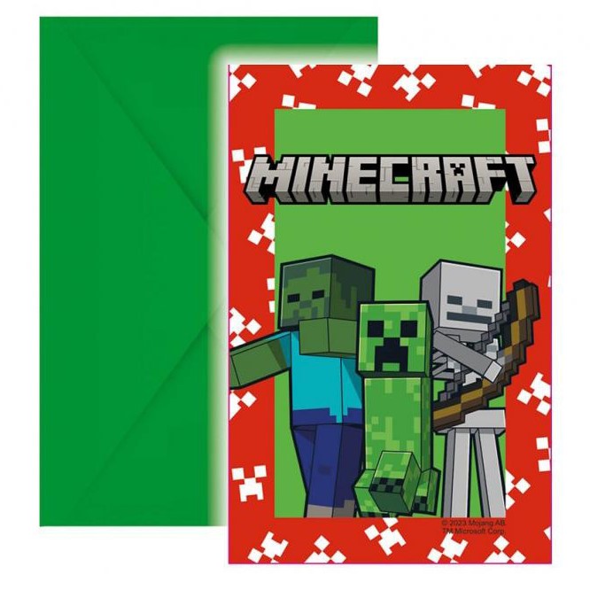 Pozv�nky Minecraft 6 ks