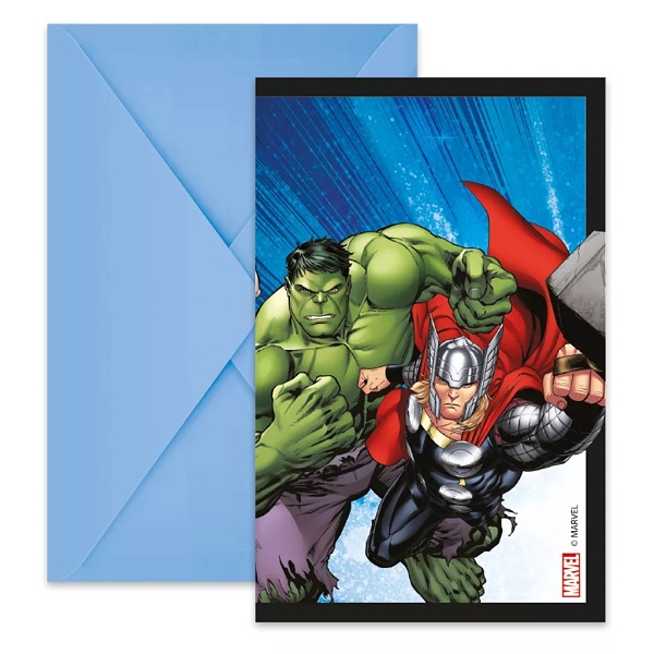 Pozv�nky s ob�lkami Avengers Evergreen 6 ks