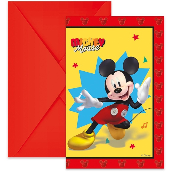 Pozv�nky s ob�lkami Mickey jump 6 ks