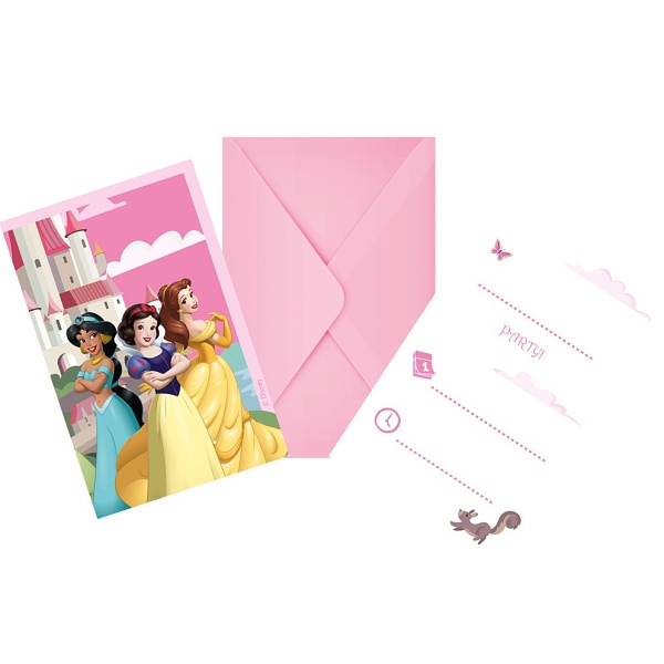 Pozv�nky s ob�lkami Princezny 6 ks