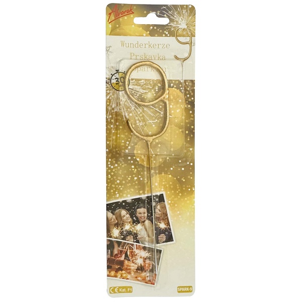 Prskavka zlat� ��slo 9, 17 cm