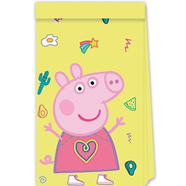 Pytl�ky d�rkov� pap�rov� Peppa Pig 22 cm 4 ks
