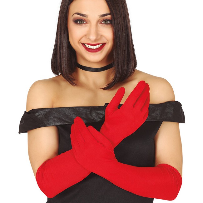 Rukavice �erven� dlouh� 42 cm