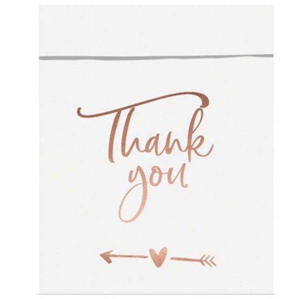 SACEK NA SLADKOSTI Thank you b�l�/r��.zlato 13x14cm, 6ks