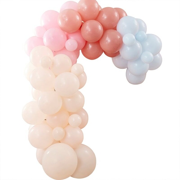 SADA bal�nk� na bal�nkov� oblouk Muted pastel broskov�/r��ov�/bord�/modr� 75ks
