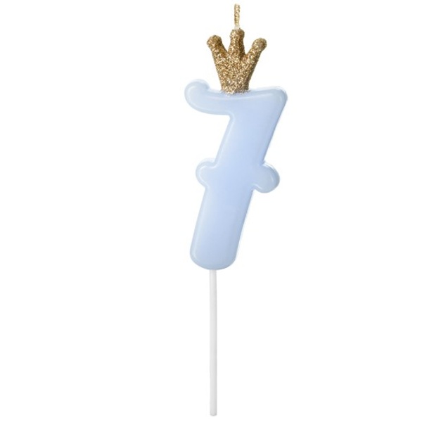 SV��KA narozeninov� ��slo 7, sv�tle modr�, 9,5 cm