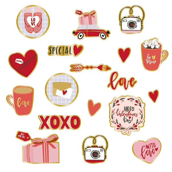 Samolepky I Love You Valent�n 18 ks
