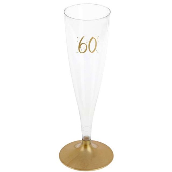 �ampusky plastov� 60. narozeniny zlat� 14 cl 6 ks