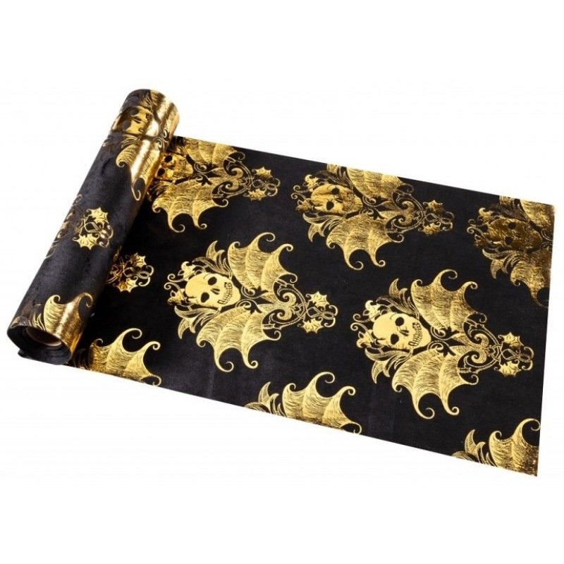 �erpa na st�l zlat� lebka, �ern� velvet 28cm x 3m