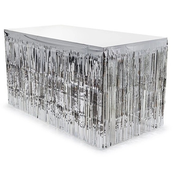 Stolov� sukn� t��s�ov� st��brn� 300x80 cm