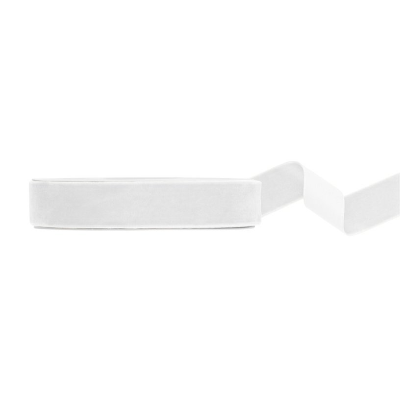 Stuha velour b�l� 25mm/10m