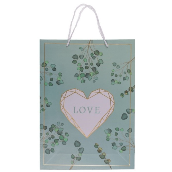Svatebn� d�rkov� ta�ka Mintov� love - 25 x 8,5 x 34 cm