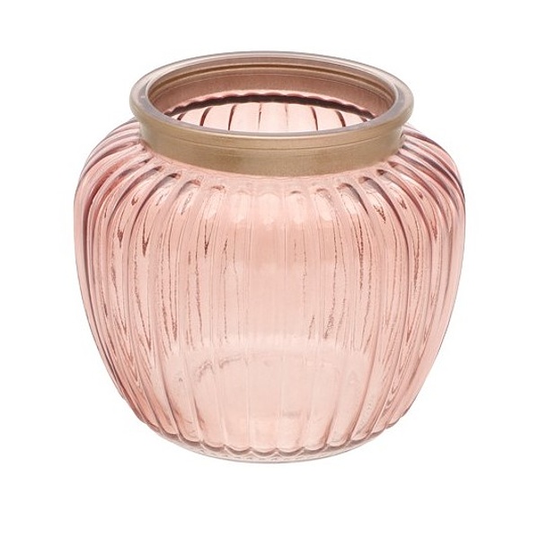 Sv�cen sklen�n� �ebrovan� r��ov� 14,5 x 13 cm