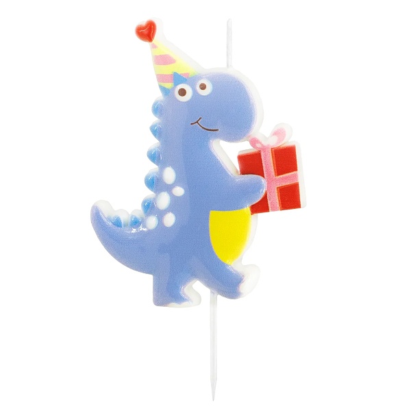 Sv��ka Dinosaur modr� s d�rkem 10cm 1ks