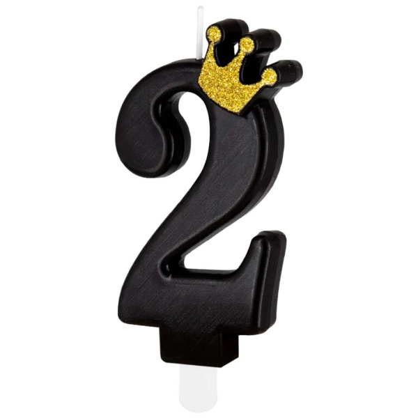 Sv��ka dortov� ��slice 2 �ern� s korunkou 8,8 cm
