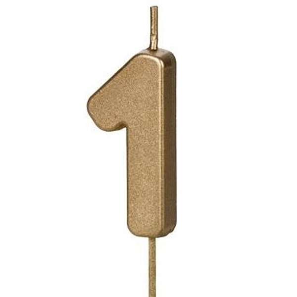 Sv��ka dortov� ��slo 1 zlat� 4,5 cm