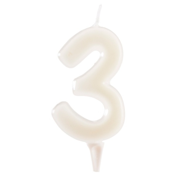 Sv��ka dortov� ��slo 3 fluorescentn� 6 cm
