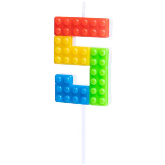 Sv��ka dortov� ��slo 5 Lego kosti�ky 11 cm