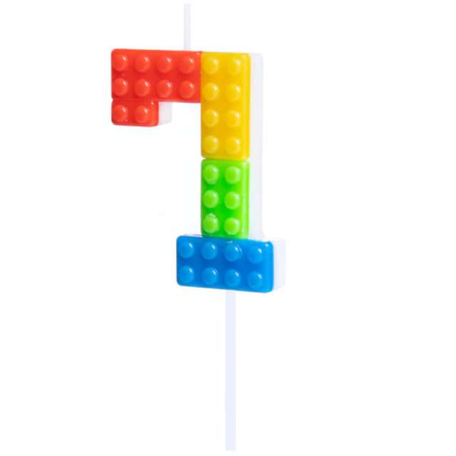 Sv��ka dortov� ��slo 7 Lego kosti�ky 11 cm