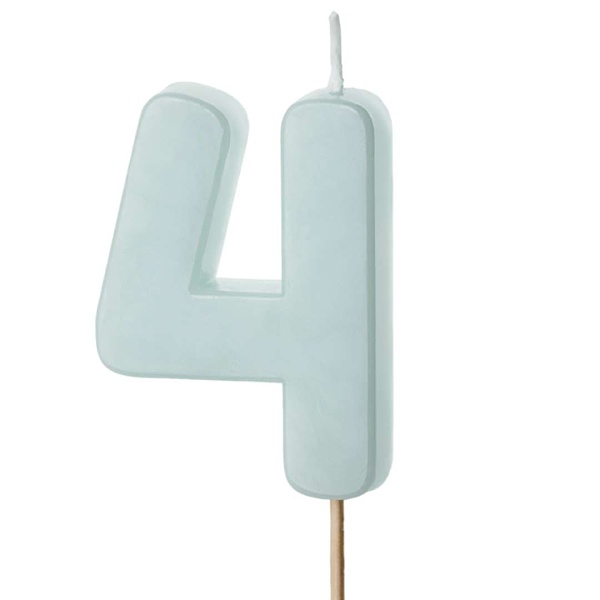 Sv��ka narozeninov� ��slo 4, sv�tle modr� 5,5 cm