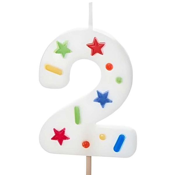 Sv��ka narozeninov� konfety ��slo 2, 5,5 cm