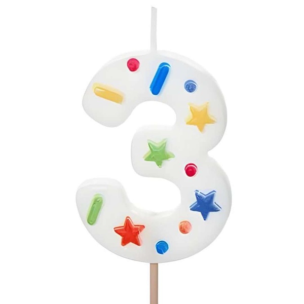 Sv��ka narozeninov� konfety ��slo 3, 5,5 cm