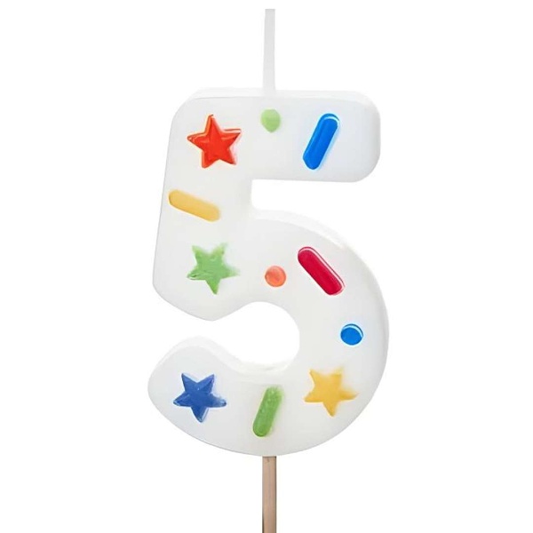 Sv��ka narozeninov� konfety ��slo 5, 5,5 cm