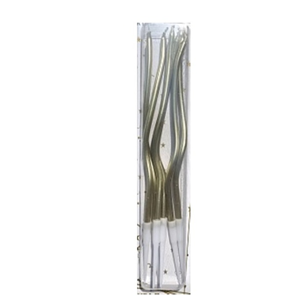 Sv��ky dortov� to�en� metalick� zlat� 13 cm 6 ks
