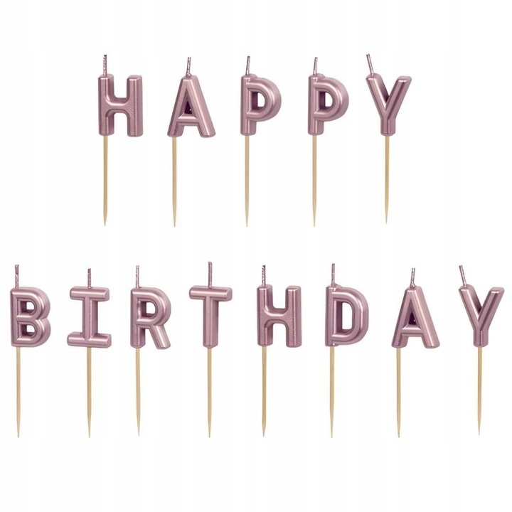 Sv��ky narozeninov� Happy Birthday, 2,5 cm, rose gold