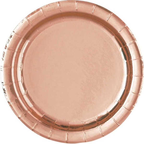 TAL��E pap�rov� metalick� Rose Gold 22cm 8ks